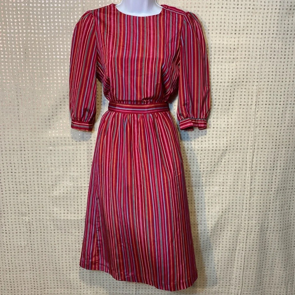 Vintage Jonathan Martin Vertical Stripes 2-Piece Skirt Set - Picture 9 of 10